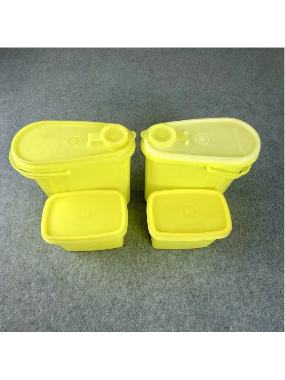TUPPERWARE Yellow 8 Piece Set 4 Containers w Lids 587 1243 Shelf Saver